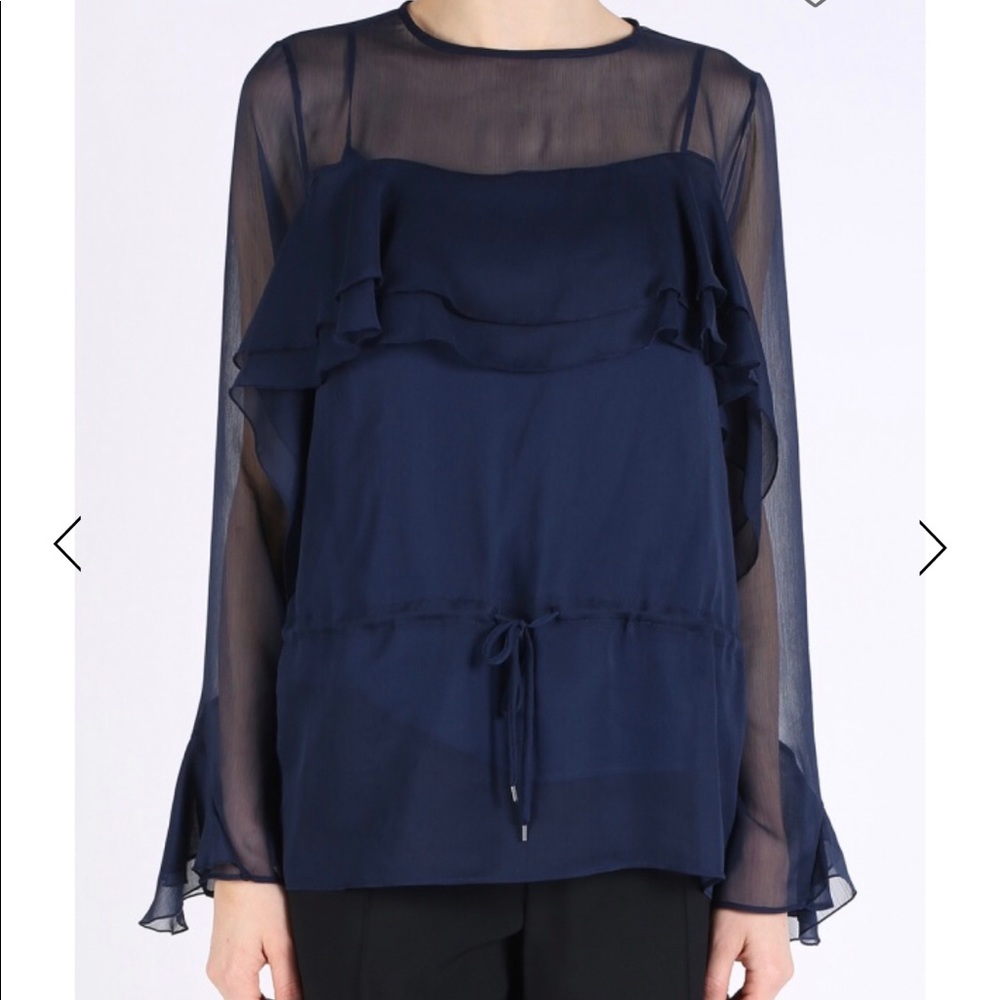 See by chloe FLOUNCE SHEER BLOUSE sz 36